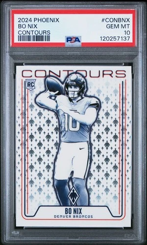 Bo Nix 2024 Panini Phoenix Contours #CONBNX Rookie PSA 10