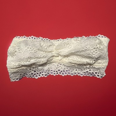 Aerie Bandeau Bralette Sz S White Lace Strapless Festival Beach Boho Going Out