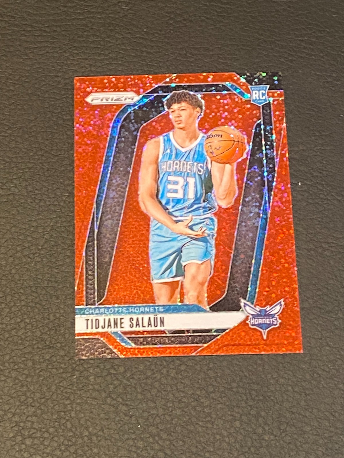 2024-25 Tidjane Salaun Red Sparkle Prizm Panini Prizm RC #262 Hornets (OBO)