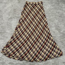VTG Fritzi Of California Skirt Womens 11/12 Multicolor Plaid Tweed A Line Long