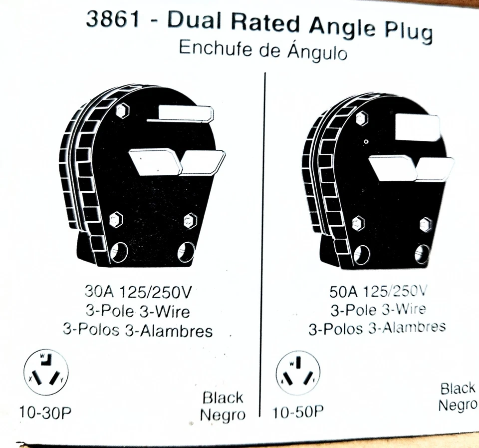 Pass & Seymour 220 Plug 6 pack 3861 30A/50A 125/250V New Dryer,Oven, welder - Image 2 of 4