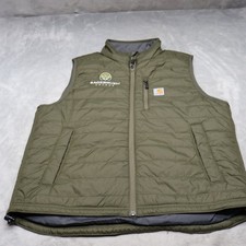 Carhartt Gilliam Vest Mens Large Green Rain Defender Insulated Lightweight LOGO