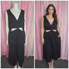 Universal Thread Black Boho Cotton Peep Stomach Casual Maxi Dress Size XL
