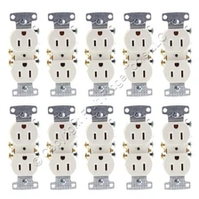 10 Hubbell Light Almond Residential Duplex Receptacles 5-15 15A 125V Bulk RR15LA