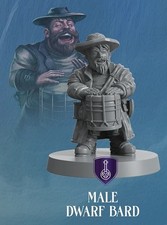 Bard Dwarf Male Mini Miniature Figure Dungeons  Dragons Pathfinder D D