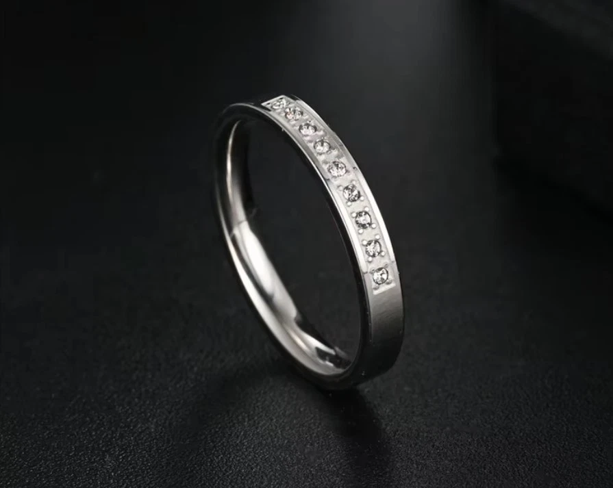 Ring Strass Kristall Zirkonia Edelstahl 316L Gold Silber Rose mehrere Größen - Bild 3 von 4