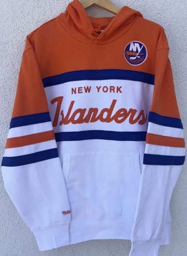 Felpa con cappuccio ricamata Mitchell & Ness New York Islanders Head Coach XL NUOVA CON ETICHETTE PREZZO AL PUBBLICO CONSIGLIATO $110