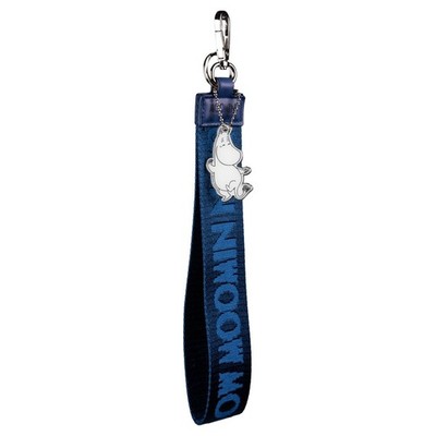 MOOMIN Schlüsselanhänger  Moomintroll  Blau   Stoffschlaufe & Metall-Charm