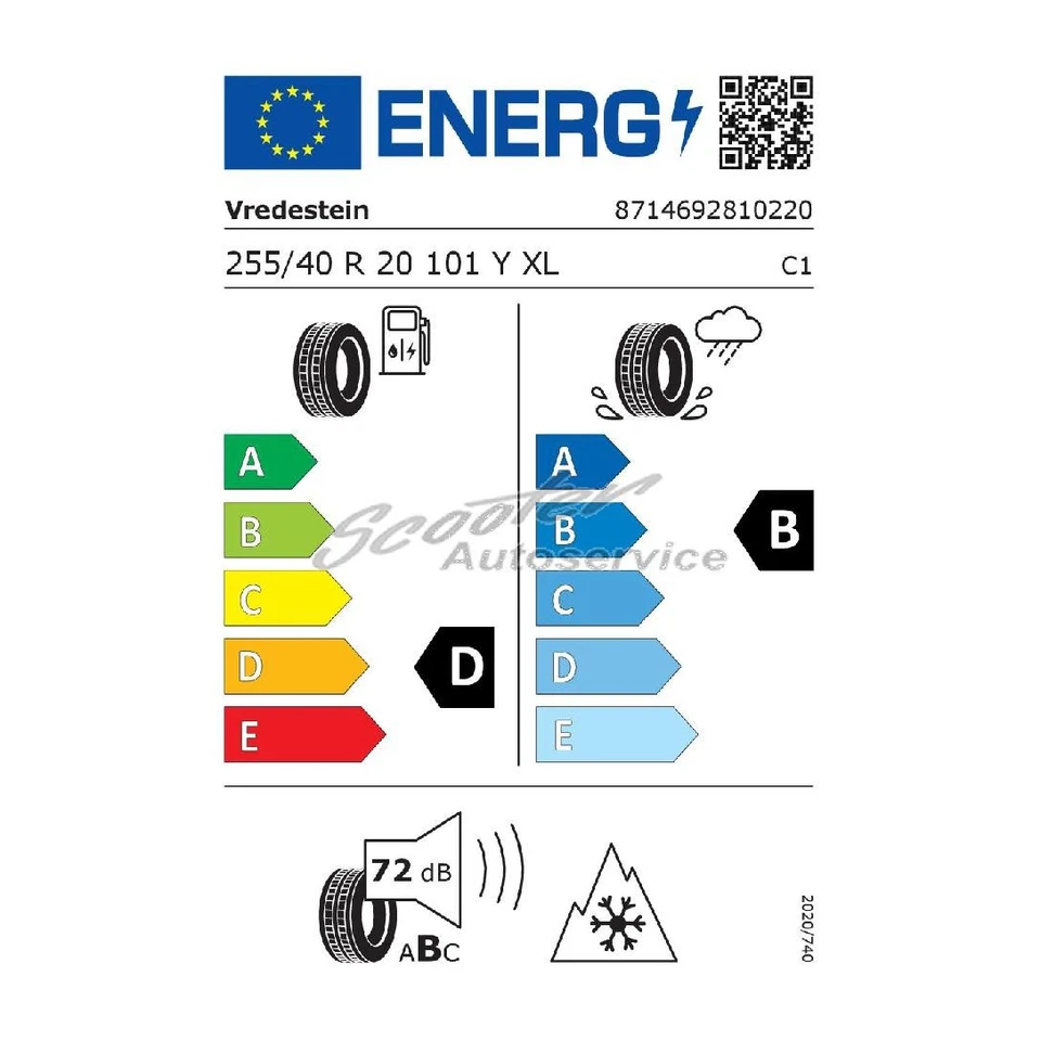 4x Allwetterreifen Vredestein Quatrac Pro Plus 3PMSF XL 255/40R20 101Y | 44798 - Bild 2 von 4