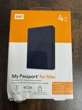 WD MY PASSPORT FOR MAC 4TB USB PORTABLE EXTERNAL HARD DRIVE BLUE (WDBA2F0040BBL)