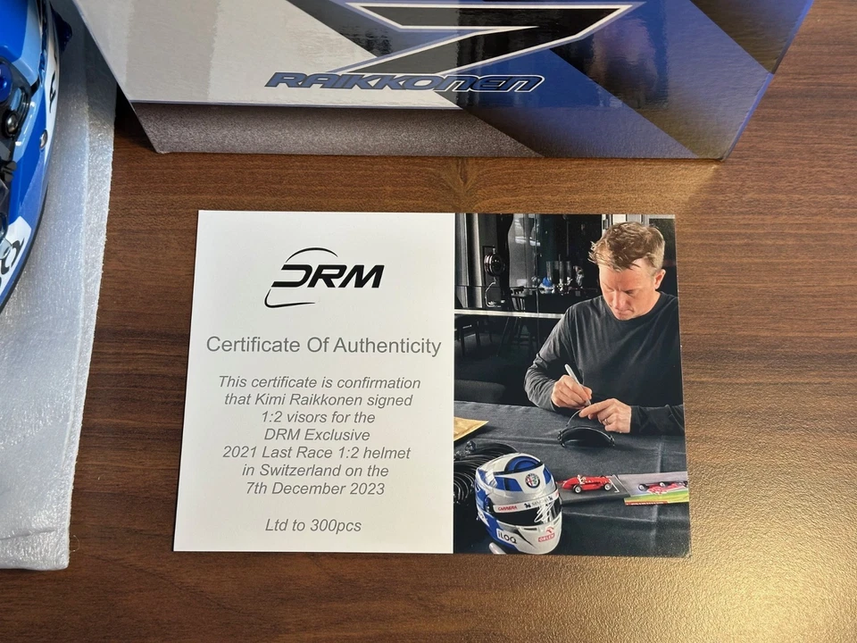 Kimi Raikkonen 1:2 Helmet Alfa Romeo F1 Formula 1 Last Race Abu D Signed Auto - Image 3 of 4