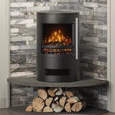 Flare Tunstall 2.0kW Black Electric Cylinder Stove Freestanding Fireplace Heater