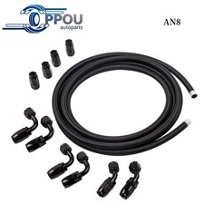 AN8 -8AN 16FT Fitting Nylon Braided Gas Oil Fuel Hose End Line Pipe Kit 5 Meters