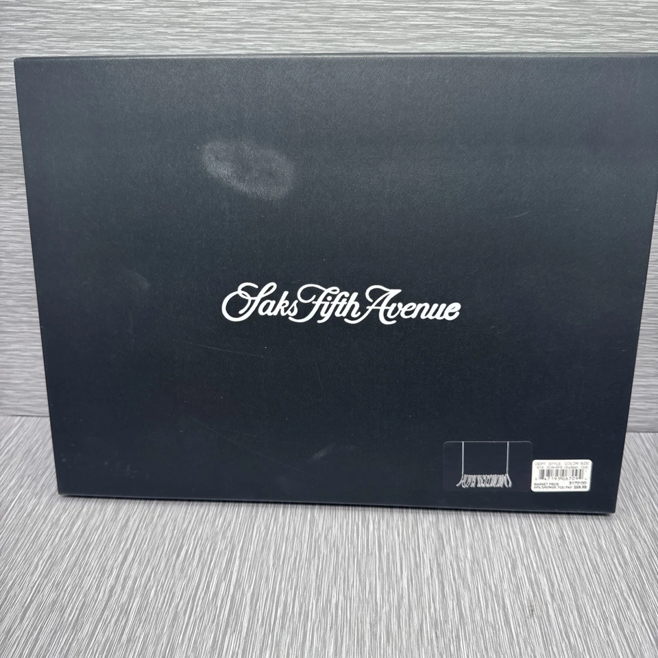 Saks Fifth Avenue Hombre Azul Gris Cuadros 100% Cachemira Invierno Bufanda Envoltura Regalo Foto 3 de 4