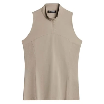 J.Lindeberg Tiana ärmelloses Damen-Golftop Vintage khaki – SH25 Medium NEU - Bild 1 von 4