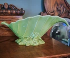 Royal Haeger Pottery Hickman R460 Leaf Design Vase Planter 12" Chartreuse Green