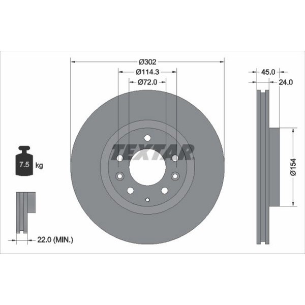 2X Textar 92261503 Bremsscheibe FüR Mazda Rx 8 Se Fe-image