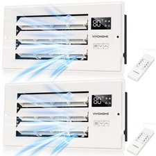 2pcs Register Booster Fan 4''x10'' Opening with Adjustable Wind Direction Louver