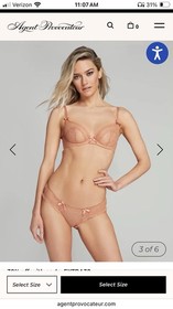 Agent Provocateur Women's Bra Aliza Plunge 36F Praline Pink NWT Unopened Box