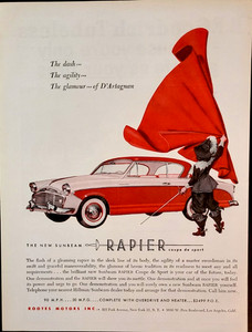 Sunbeam Rapier Coupe de Sport Original 1956 Vintage Print Ad Wall Art