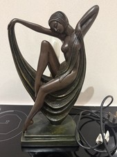 Resin Art Deco Style Table Lamp Crosa 1993 Widdop Bingham A Beautiful Lady