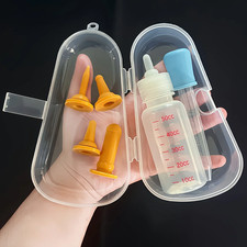 Newborn Cat and Dog Feeding Set - Soft Silicone Pet Feeding Bottle with Transpar