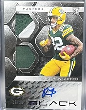 Matthew Golden 2025 Panini Black Dual Rookie Patch Auto 70/99 Packers RPA
