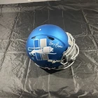 New ListingBarry Sanders Signed Detroit Lions Blue Football Helmet NFL Original