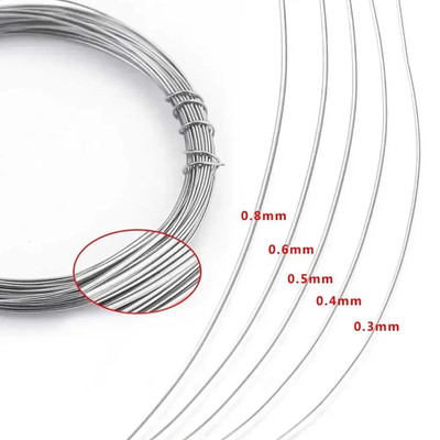 10M/Roll Stainless Steel Jewelry Wire 0.4 0.6 0.8Mm Bead String Thread Beading W