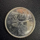 1965 Canada 25 Cents Quarter, .800 Silver Coin KA135