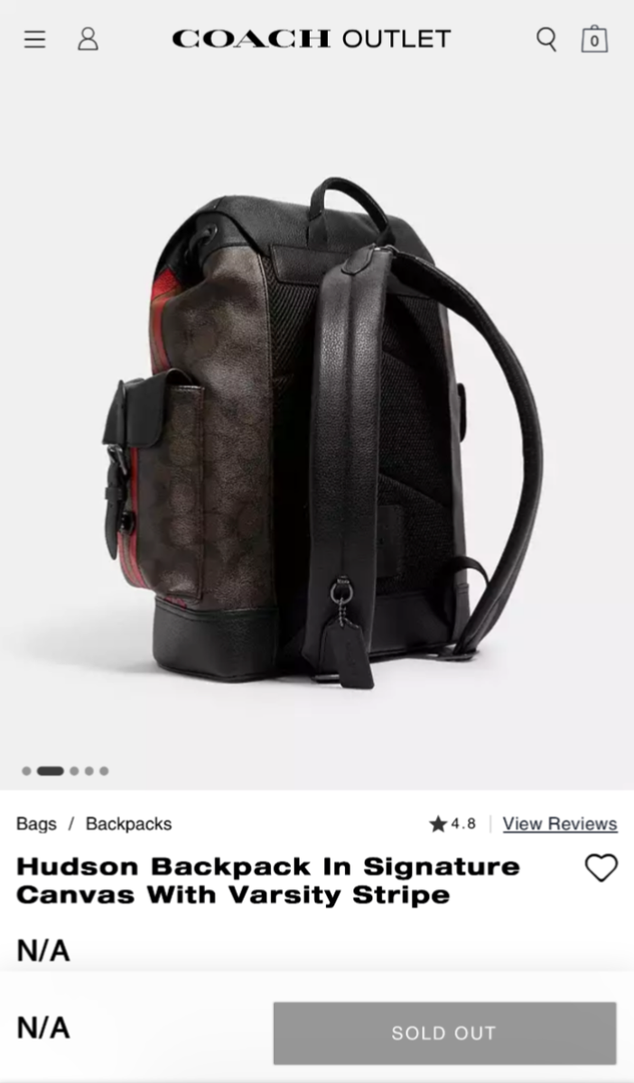 Coach Hudson Backpack in Signature Canvas W/varsity Stripe  display picture 3