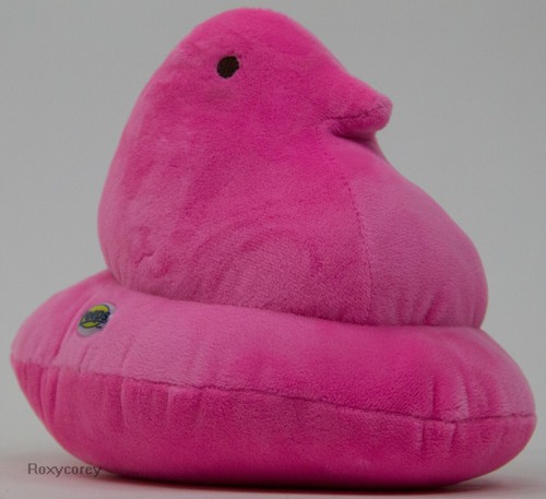 Just Born Peeps Pink Chick Stuffed Plush 9" L x 7" H NWOT - Picture 2 of 2