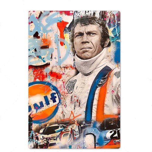 Tableau Sur Toile Steve McQueen - Dimensions 50x70 Cm - Neuf