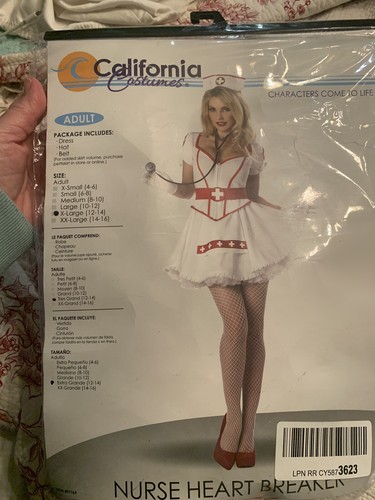 Sexy Doctor Nurse Heart Breaker Adult Women Costume XL - Picture 3 of 6