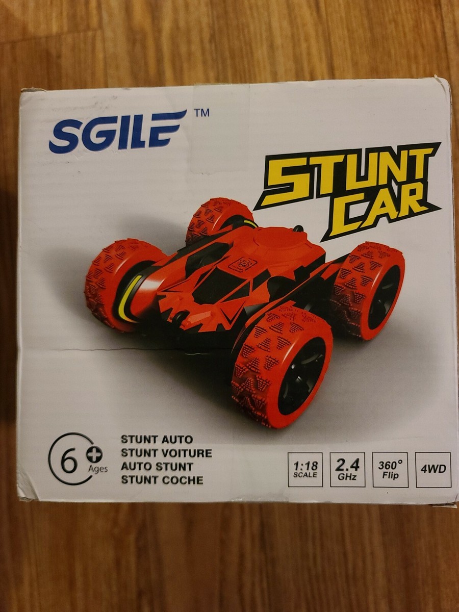 Sgile Stunt Car, Stunt Auto 1:18 Scale, GHz, 360 Flip, 4WD No