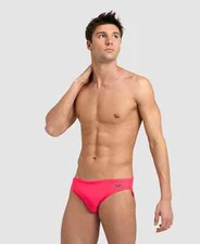 Arena men neon red Swim Brief bikini swimwear swimsuit size 34 36 38