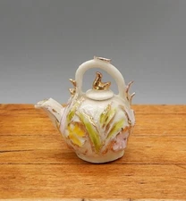 Vintage OOAK Veronique Cornish Ceramic Victorian Teapot Dollhouse Miniature 1:12