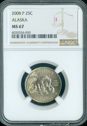 2008 Alaska Quarter NGC MS67 Business Strike Auction