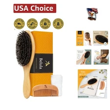 Premium Boar Bristle Hair Brush for Shine and Texture Revival - Complete Set