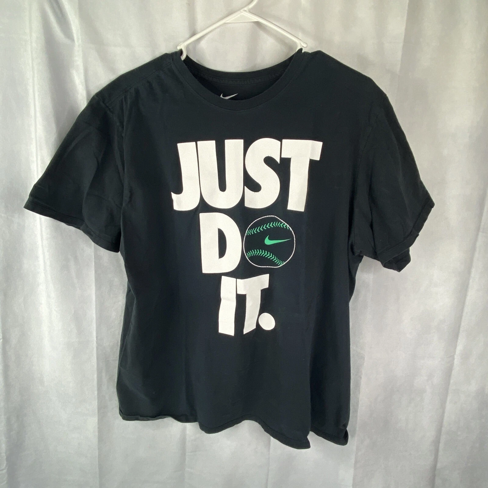 Nike Men's T-Shirt Sportswear "Just Do It" Baseball Athletic Shirt Size XL