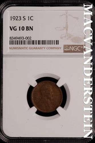 1923-S Lincoln Wheat Cent - NGC VG 10 BN - Scarce  No Reserve  #SLH4