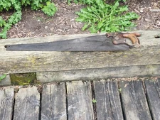 H. Disston & Sons Hand Saw Philada Medallion 26" Vtg Tool 8 Pt Antique Late 1800