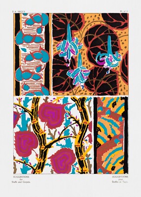 12069.Poster print or Canvas wall decor design.E.A Seguy Art Nouveau.Floral
