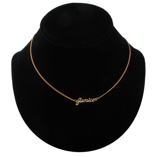 Vintage Gold Script Personalized Name Charm Necklace 16" - Choice Ladies Names - Picture 116 of 179