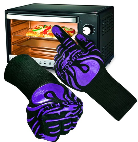 1 PAIR Extreme Heat Resistant Gloves BBQ Grilling Cooking Oven Glove Mitts 1472℉ - Picture 7 of 27