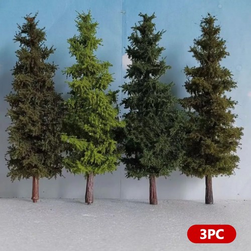 3PC 15CM HO/OO Scale Landscape Trees Miniatures Autumn Pine Forest Plant ModelC8