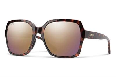 Smith Flare Ladies Sunglasses in Tortoise & ChromaPop Polarized Rose Gold Mirror