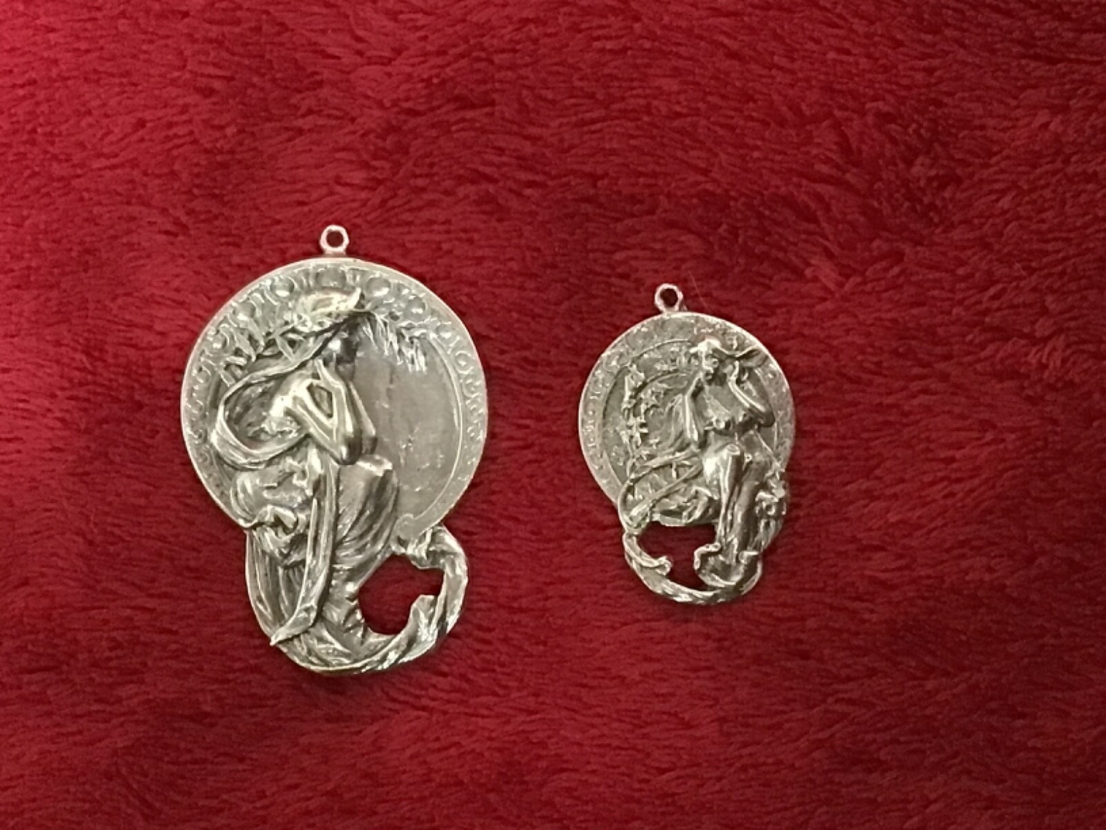 Solid Heavy Sterling silver Alphonse Mucha Poetry… - image 5