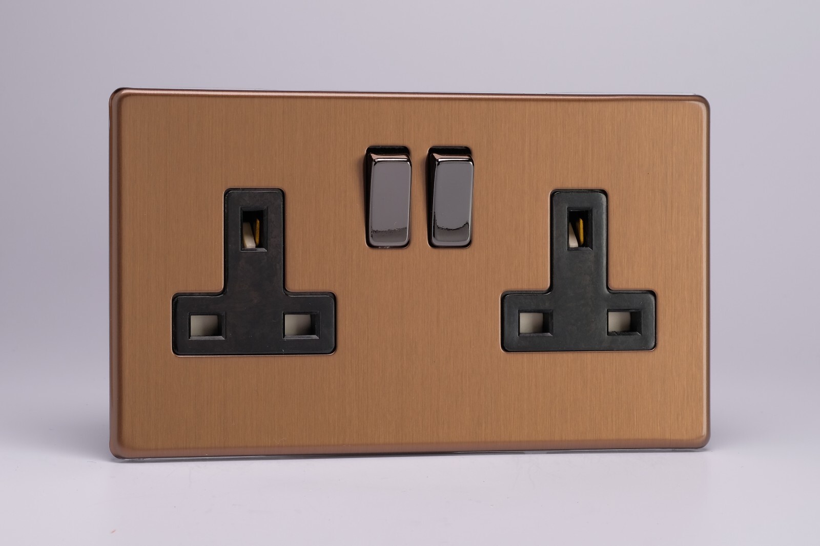 Varilight Screwless Brushed Bronze Light Switch Socket Dimmer Toggle