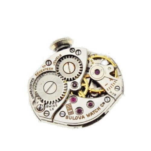 Bulova Modell 6BD Vintage 17 Juwelen Uhrwerk 6,75x8"" =15,3x18mm läuft - Bild 1 von 3